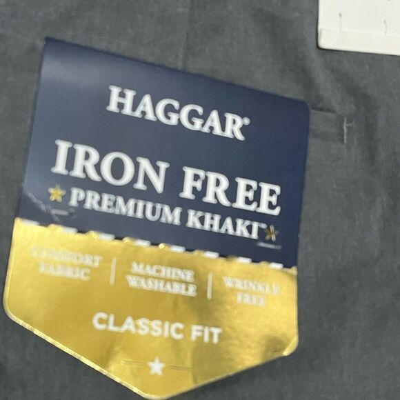 Haggar Flat Front Comfort Waistband Trousers in Charcoal, Size 46X29, NWT - Picture 9 of 9